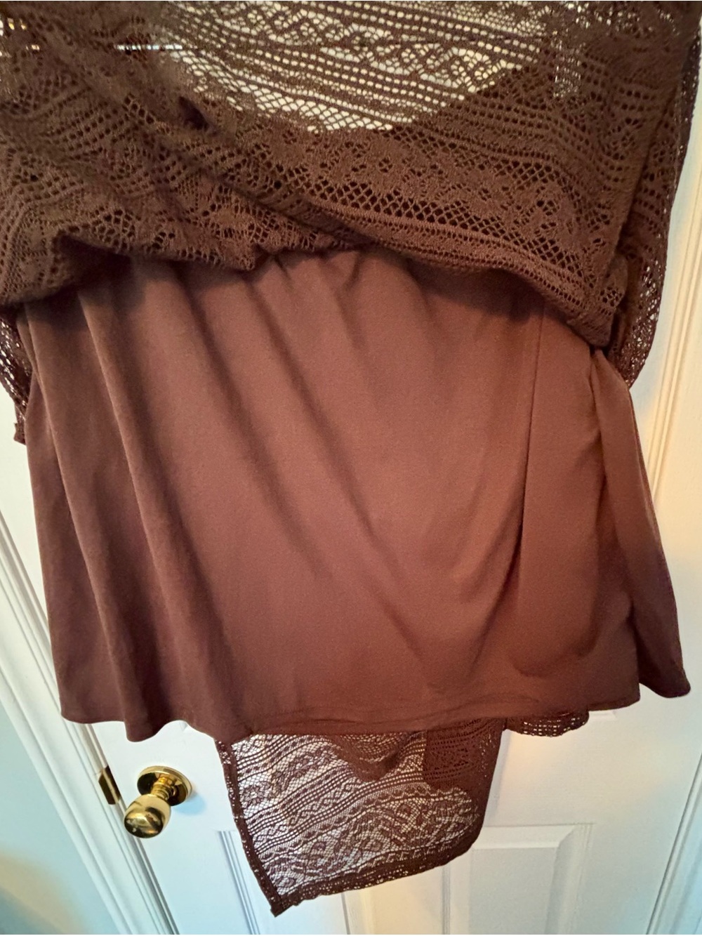 Brown Lace Maxi Skirt - Picture 5 of 11